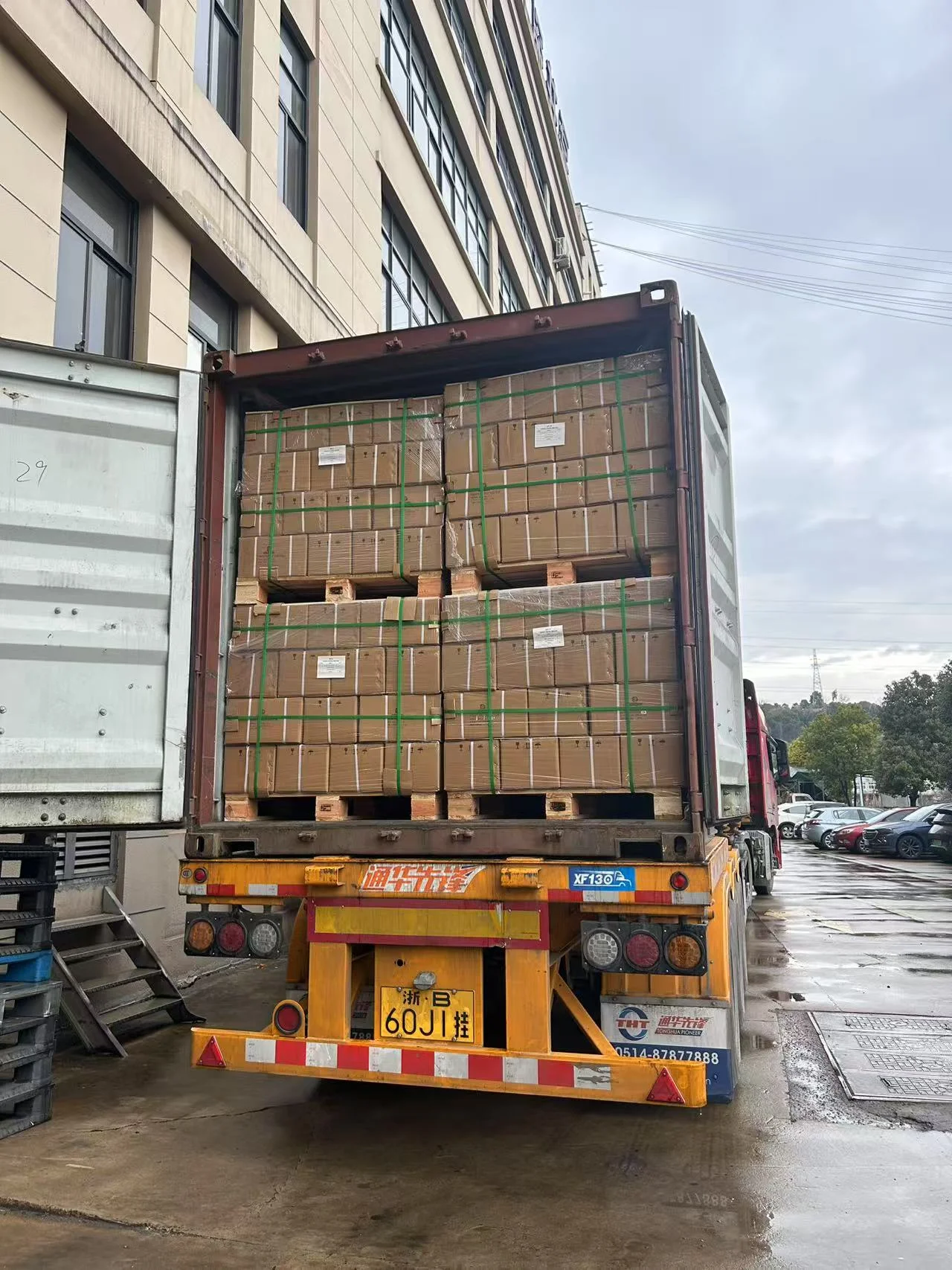 Shipping containers at a port in Vietnam